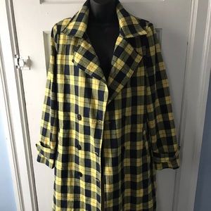 Nastygal Yellow Tartan Coat Size M BNWT. Condition is "New with tags"